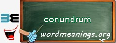 WordMeaning blackboard for conundrum